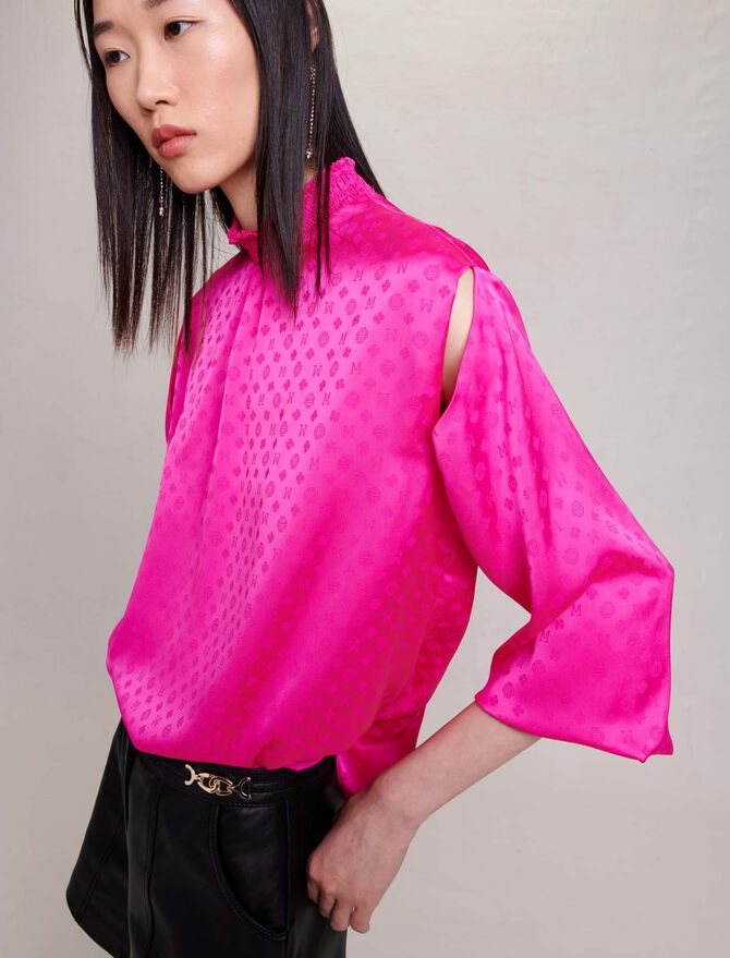 123LOJAK Satin jacquard blouse - Tops & Shirts - Maje.com