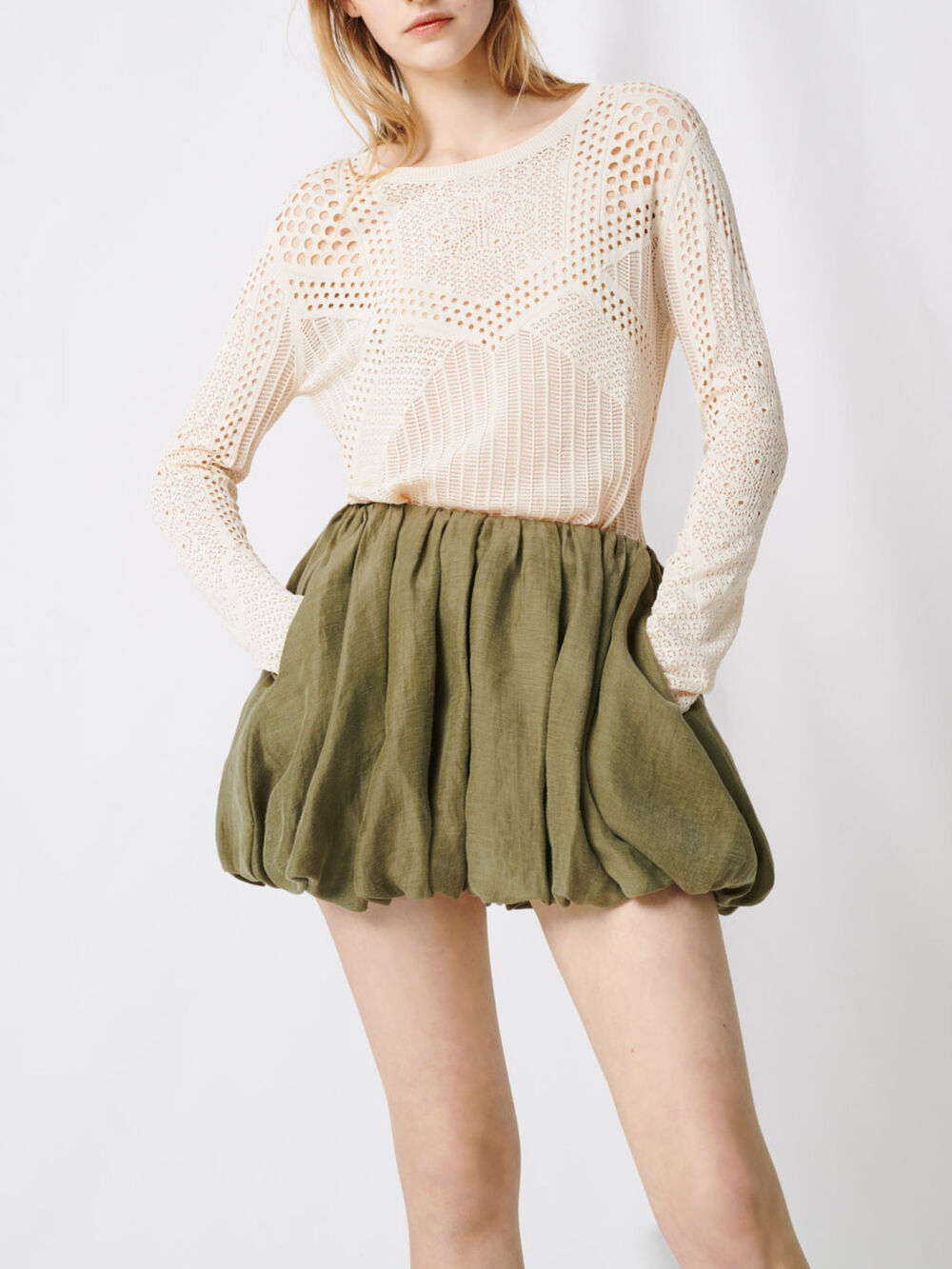 220JANY Draped mini skirt - All the collection - Maje.com