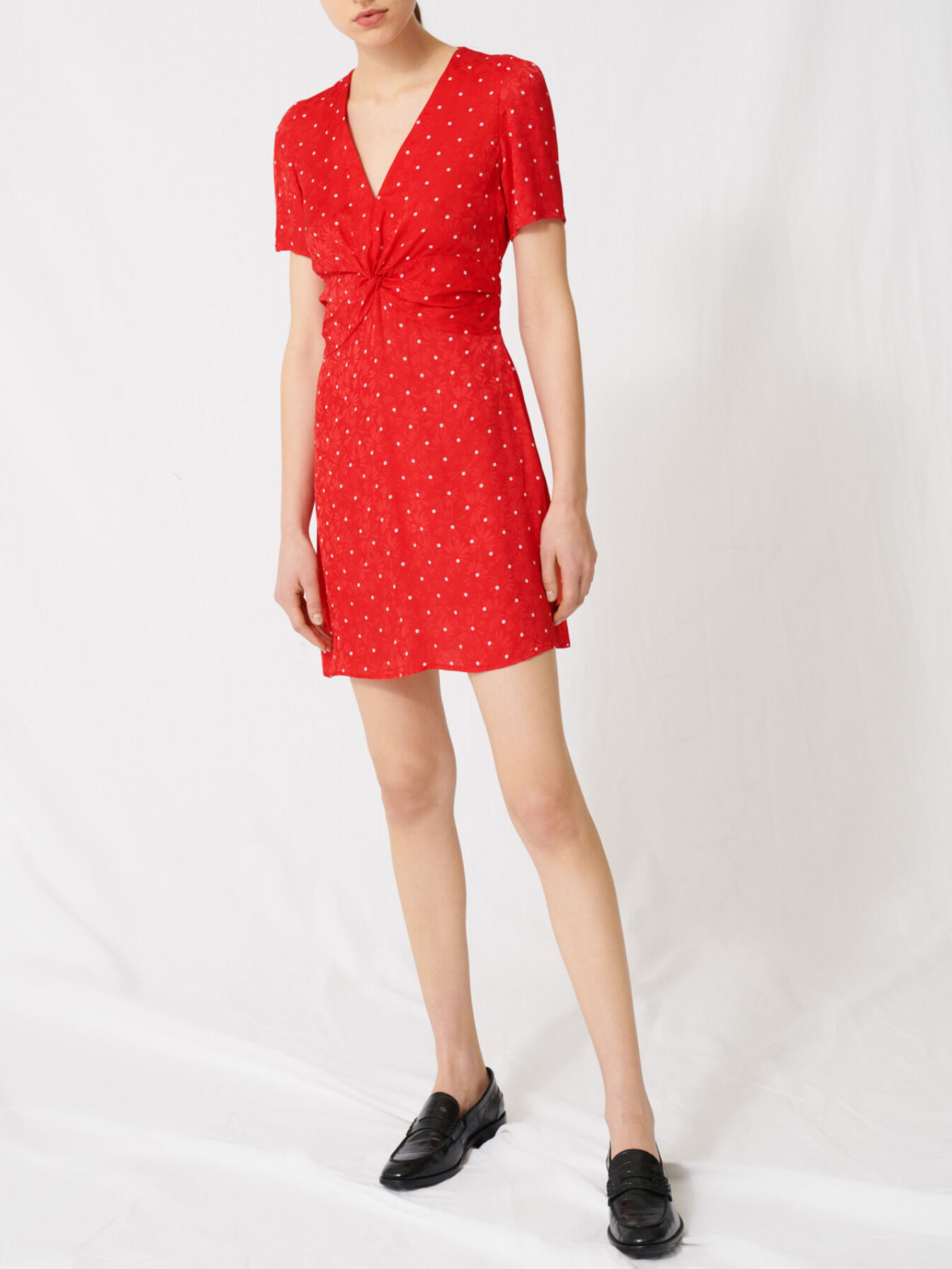 jacquard red dress