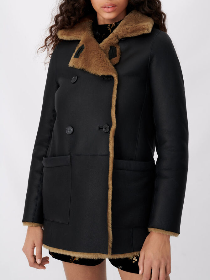 120GABAN Reversible shearling coat - Coats & Jackets - Maje.com