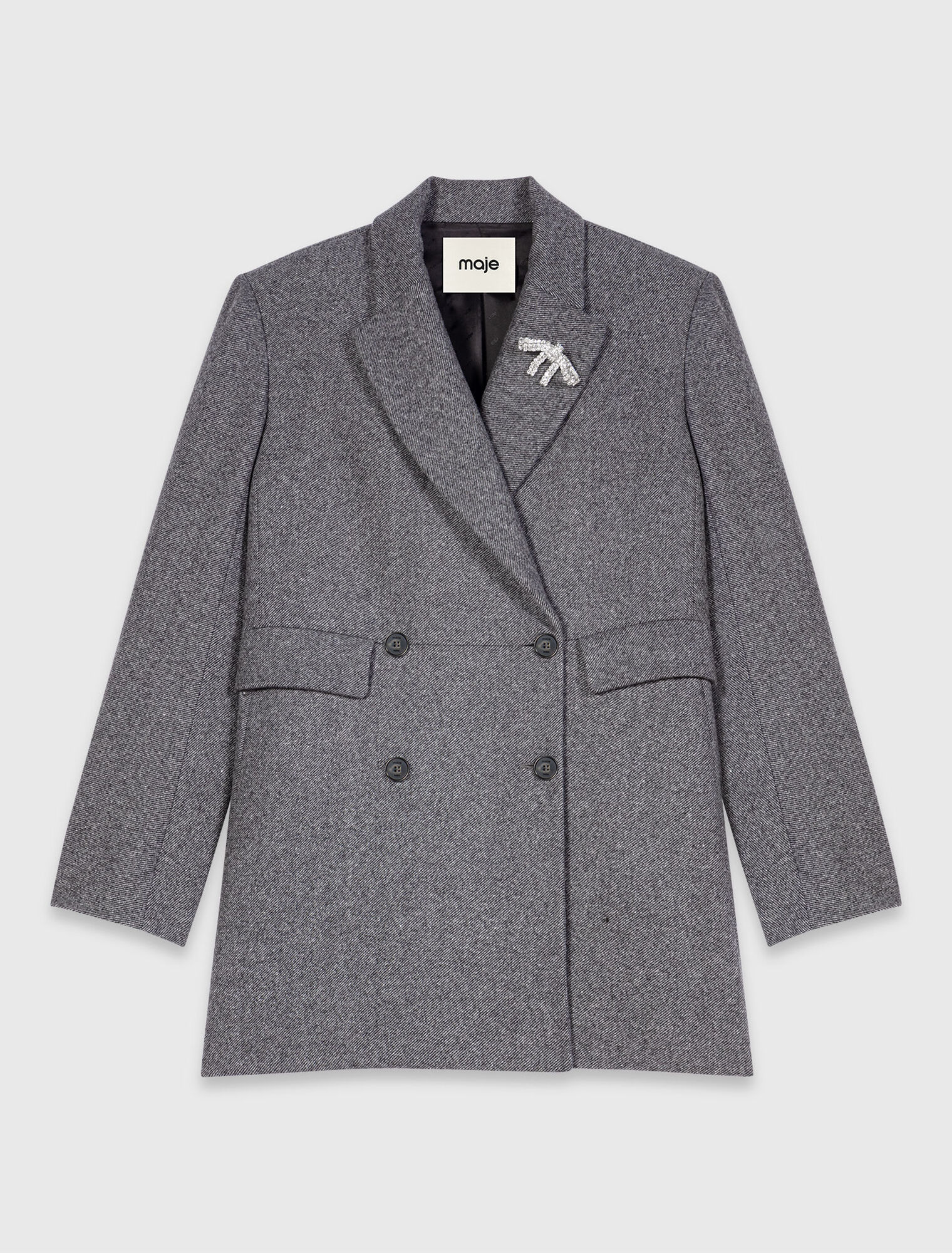 Mid-length wool blend coat