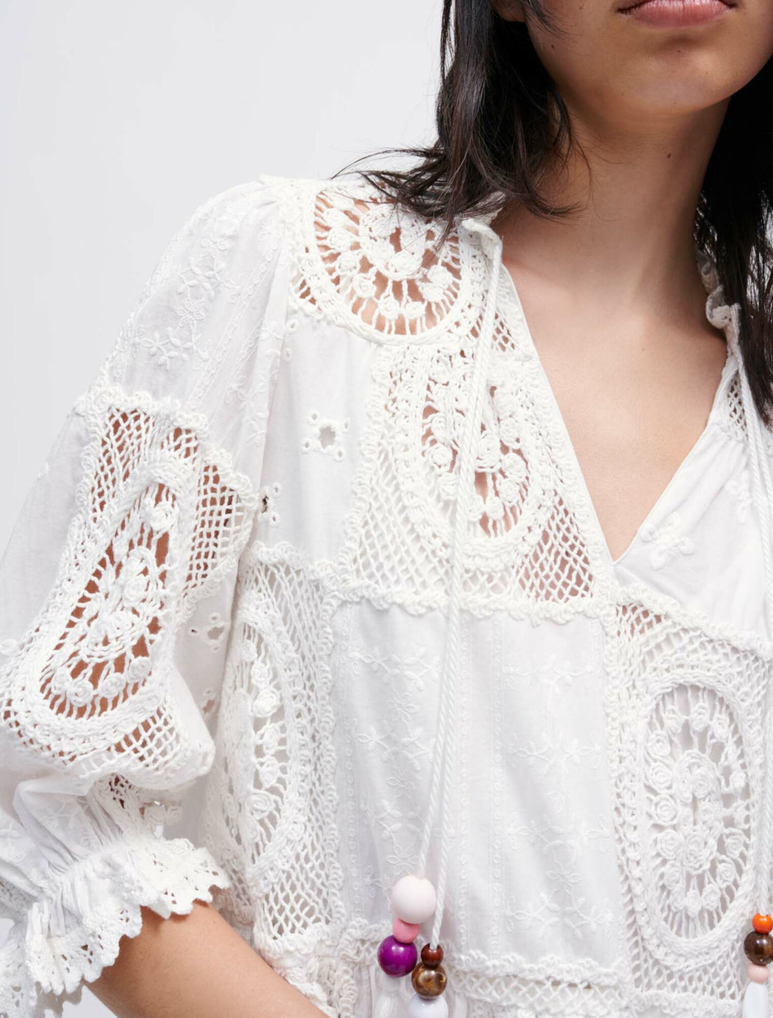 Voile and crochet dress