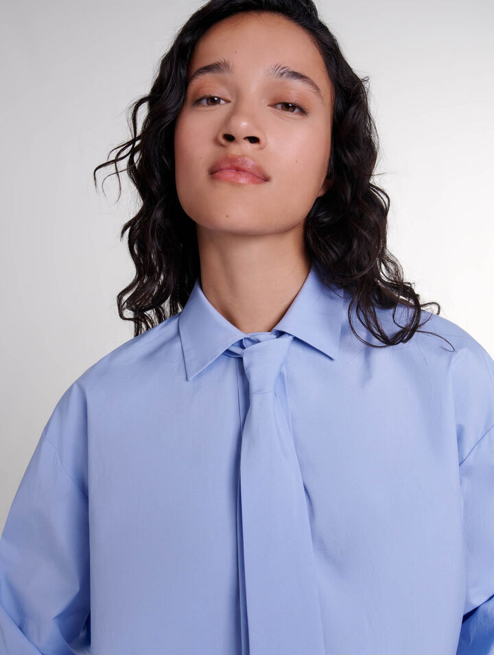 Shirt with removable tie