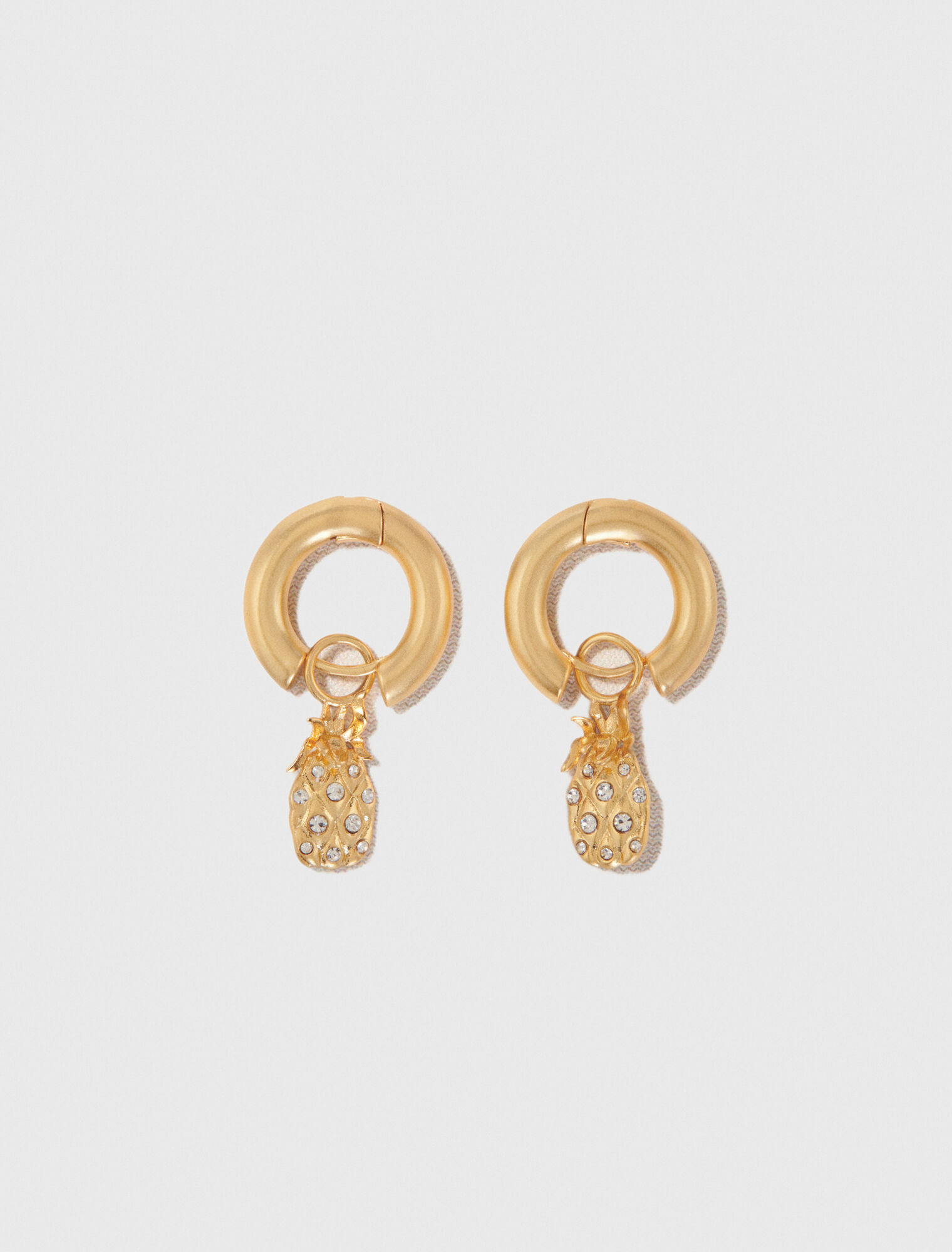 Mini rhinestone pineapple earrings