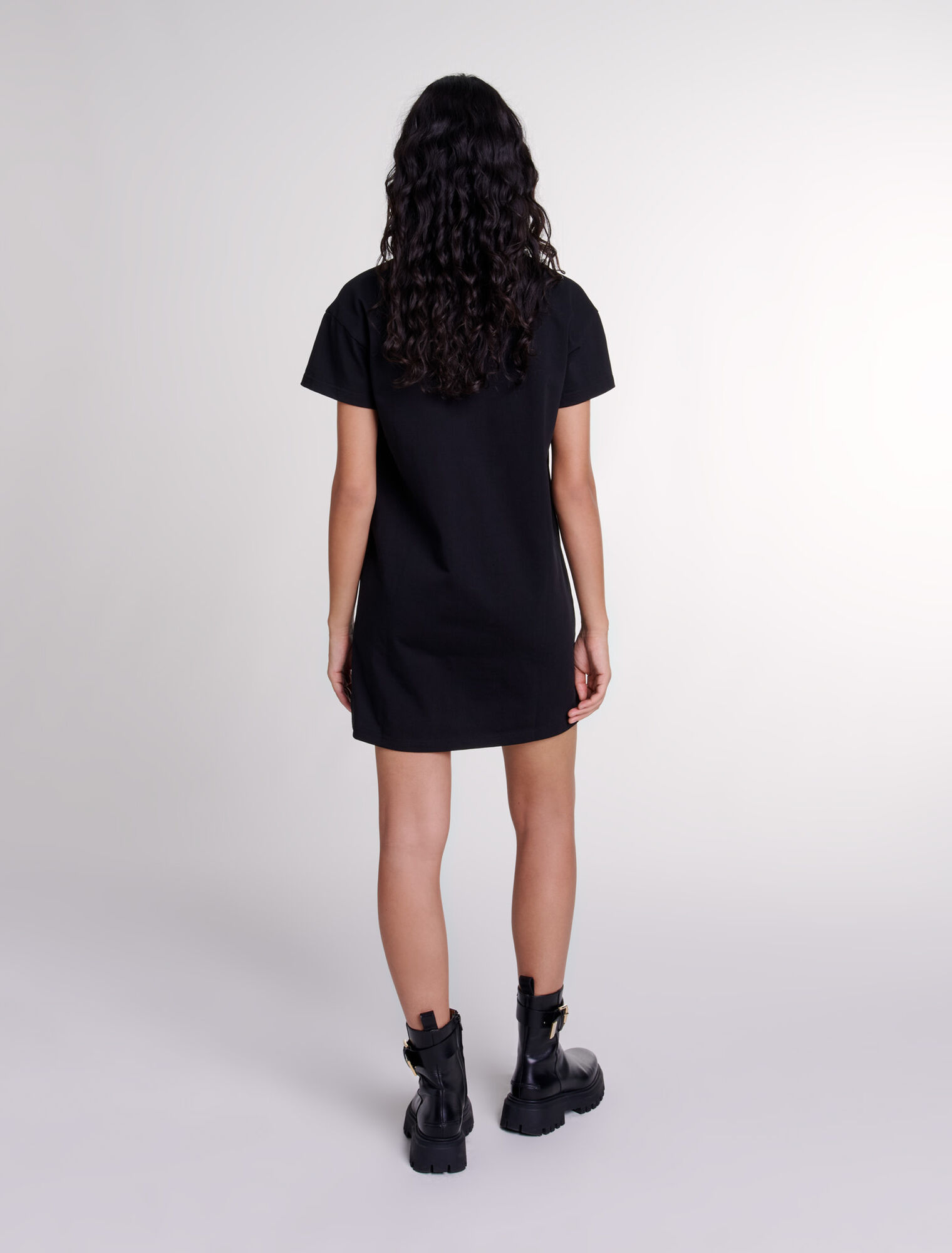Embroidered rhinestone polo dress