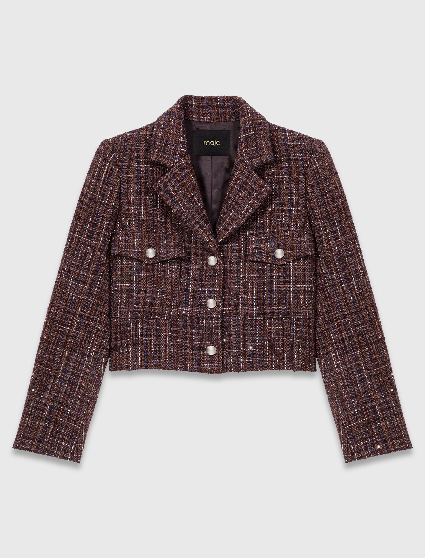 Short tweed jacket Brown for Women | Maje