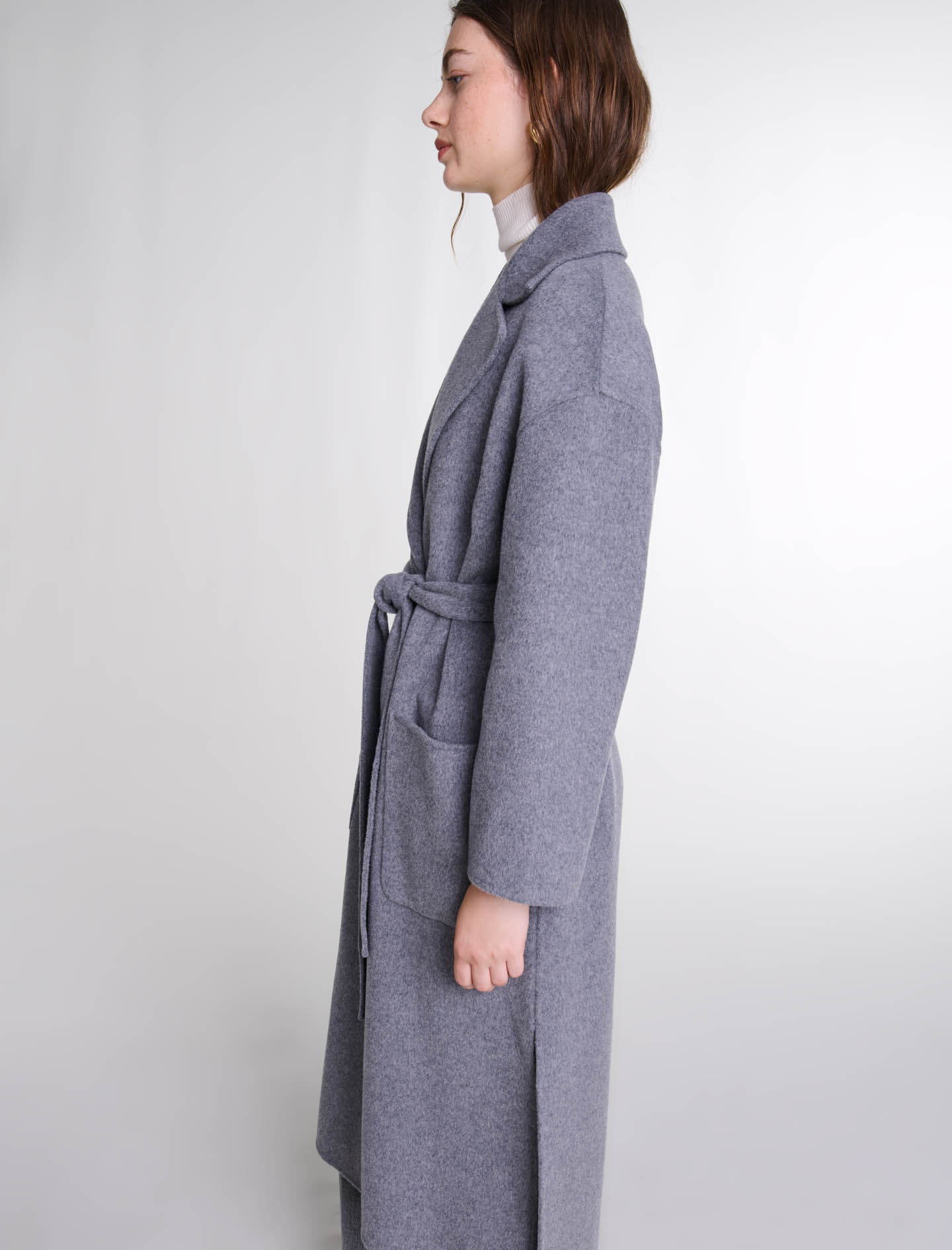 大人上品なおすすめコーデ Long Maje | coats Long - belt with coat double-faced ジャケット・アウター