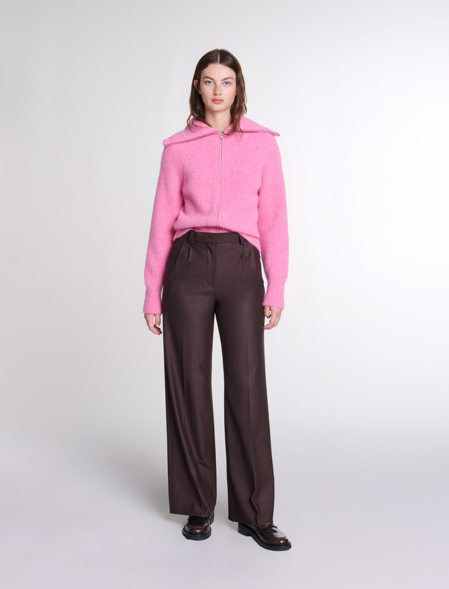 Wide leg suit trousers High waist trousers Maje