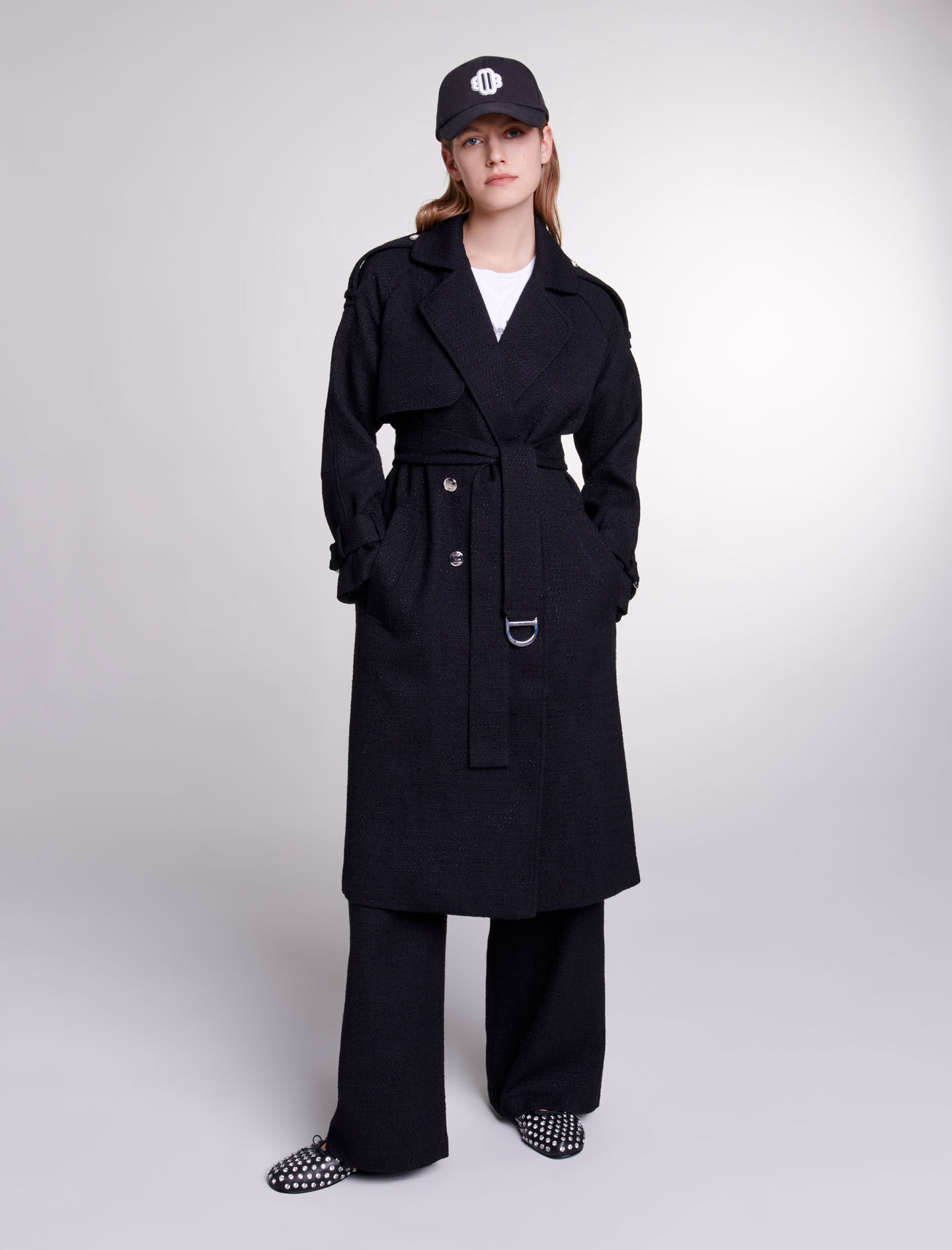 Maje long coat top