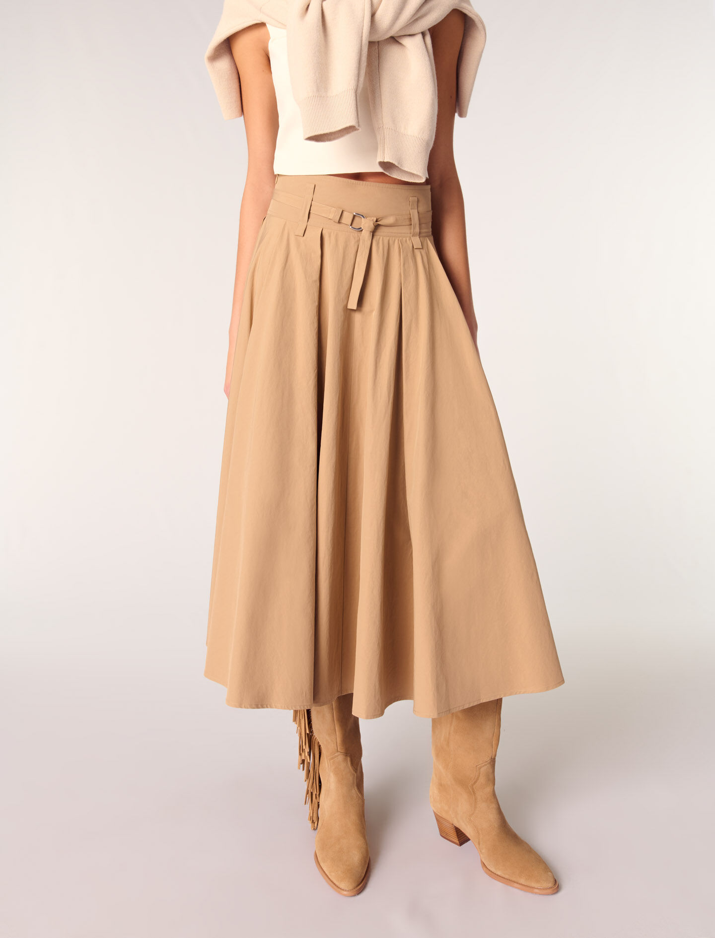 クラネ CLANE WIDE PLEATS LONG SKIRT （BEIGE） - ファッション