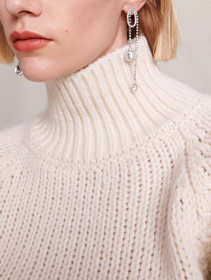 Cropped knit lace-up back jumper