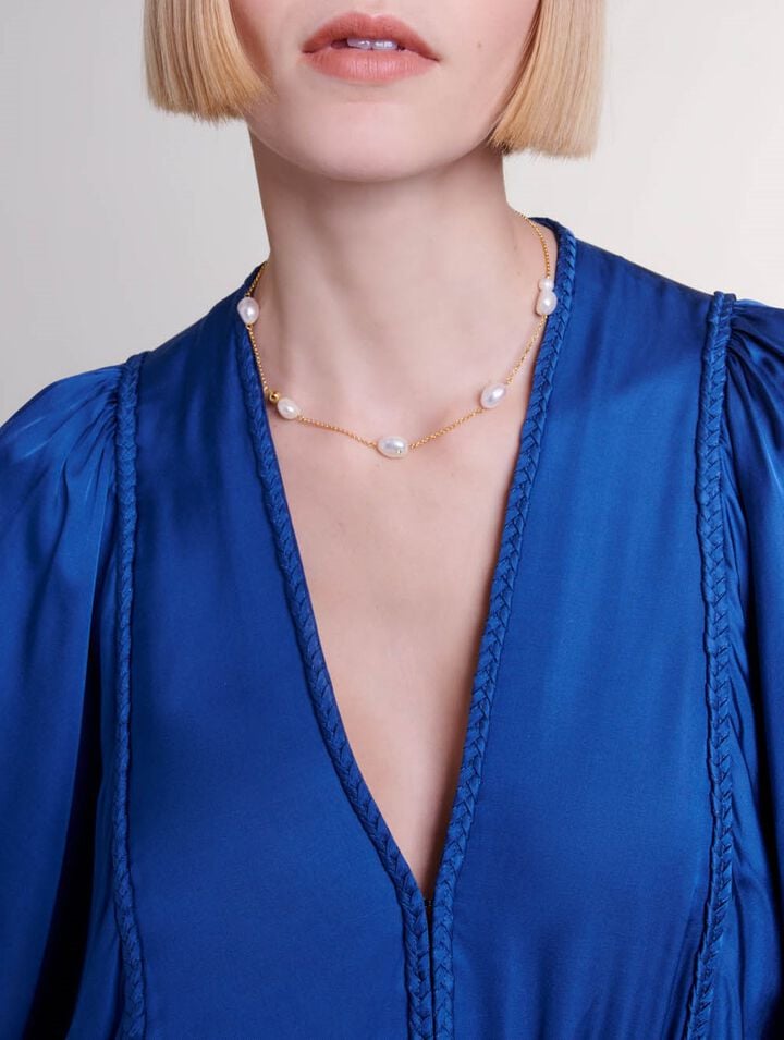 Gold chain and bead necklace