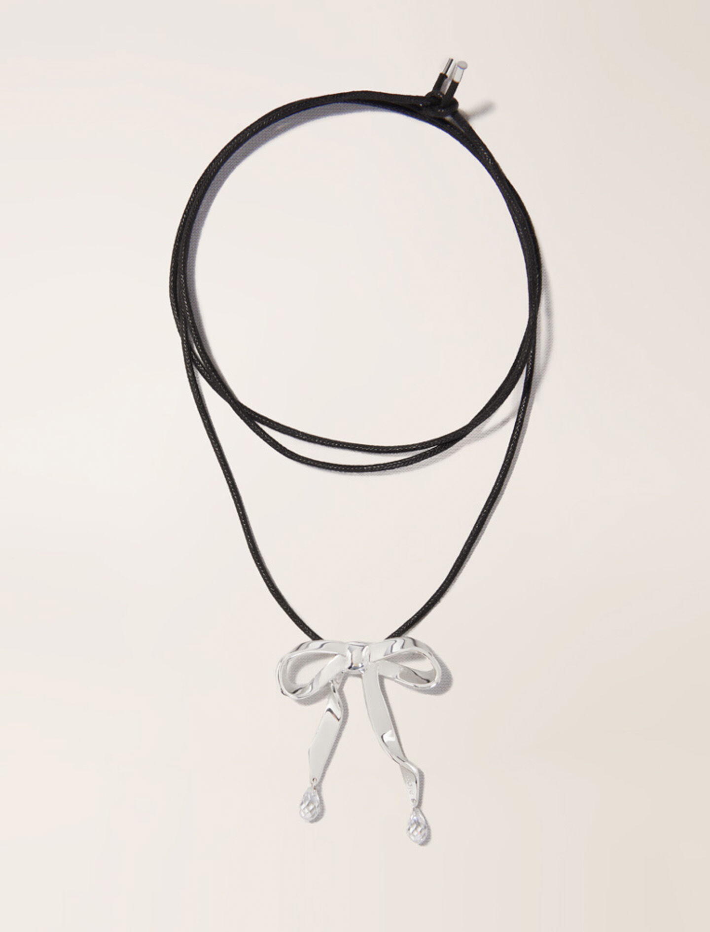 Silver bow necklace - Necklaces | Maje