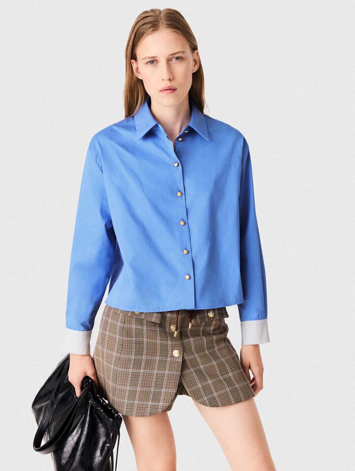Cotton pussy bow shirt