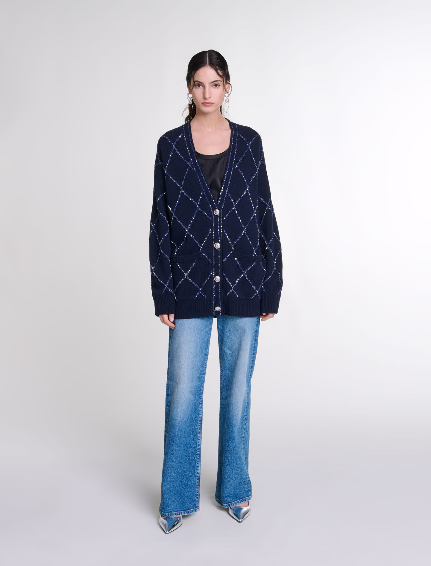 Longline wool cardigan Cardigans Maje