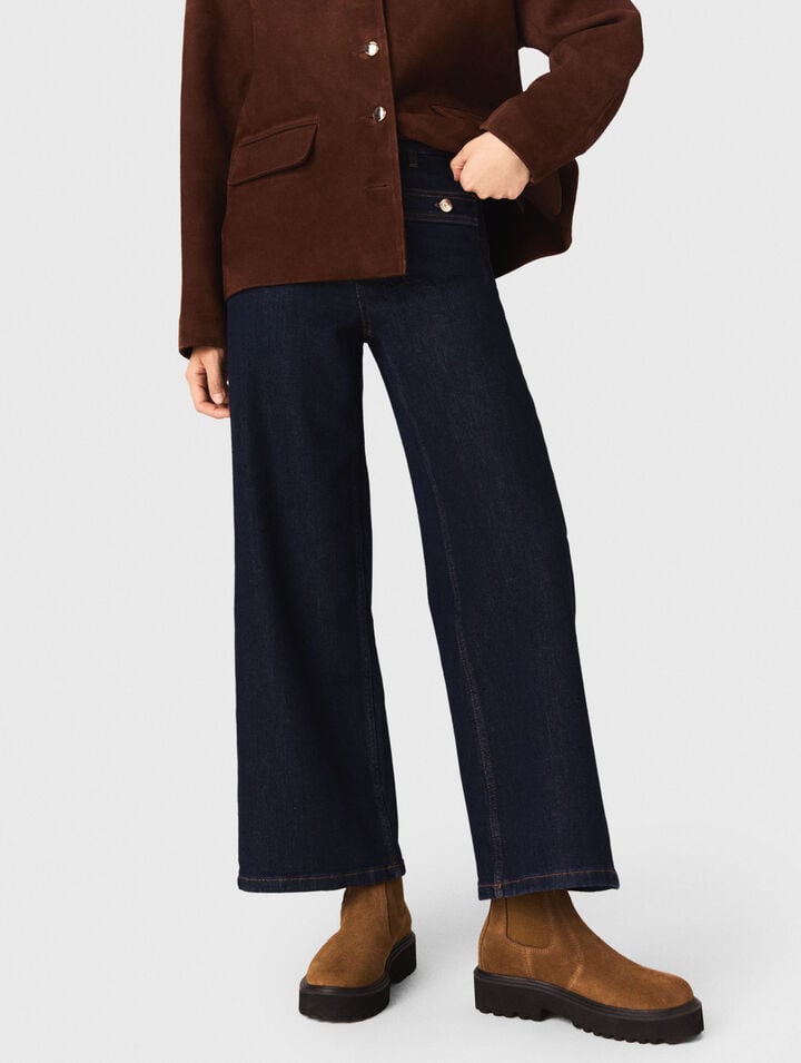 Wide jeans with patch pockets