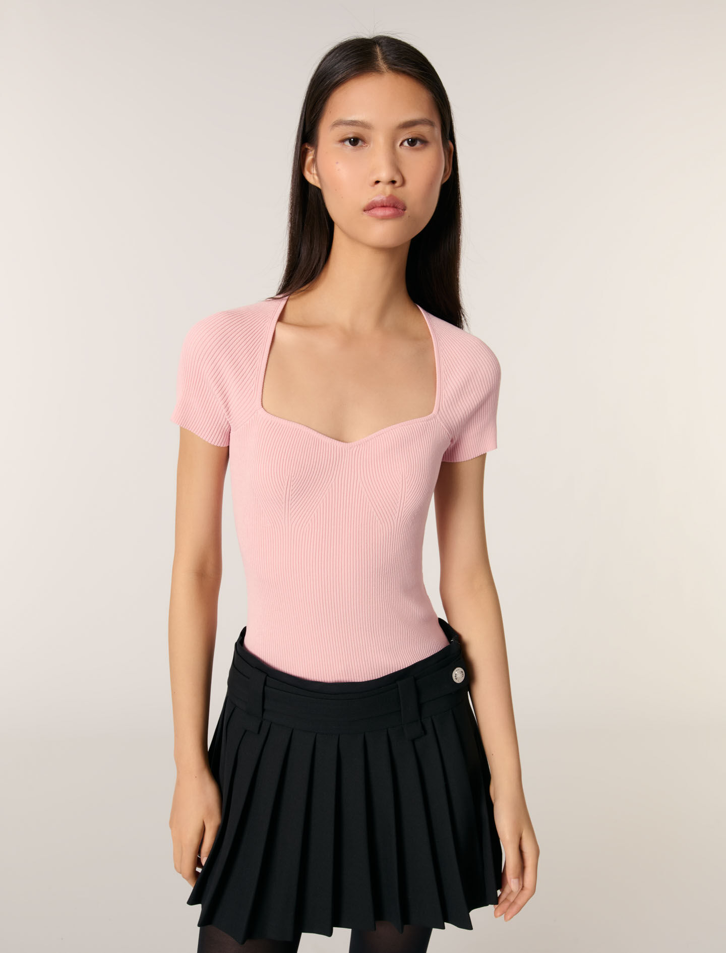 今ならほぼ即納！ Rib Maje | Tops - top knit レディースウェア