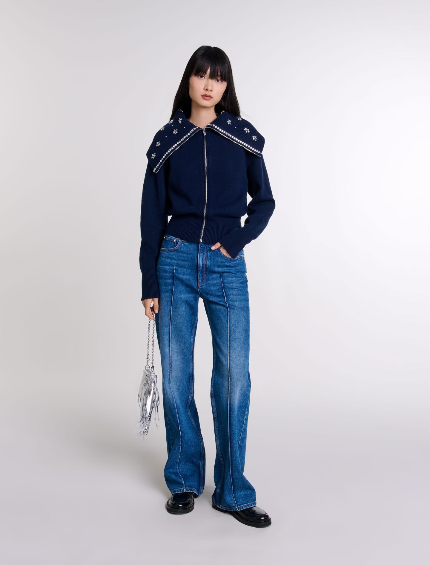 Cardigan with jewellery neck Cardigans Maje