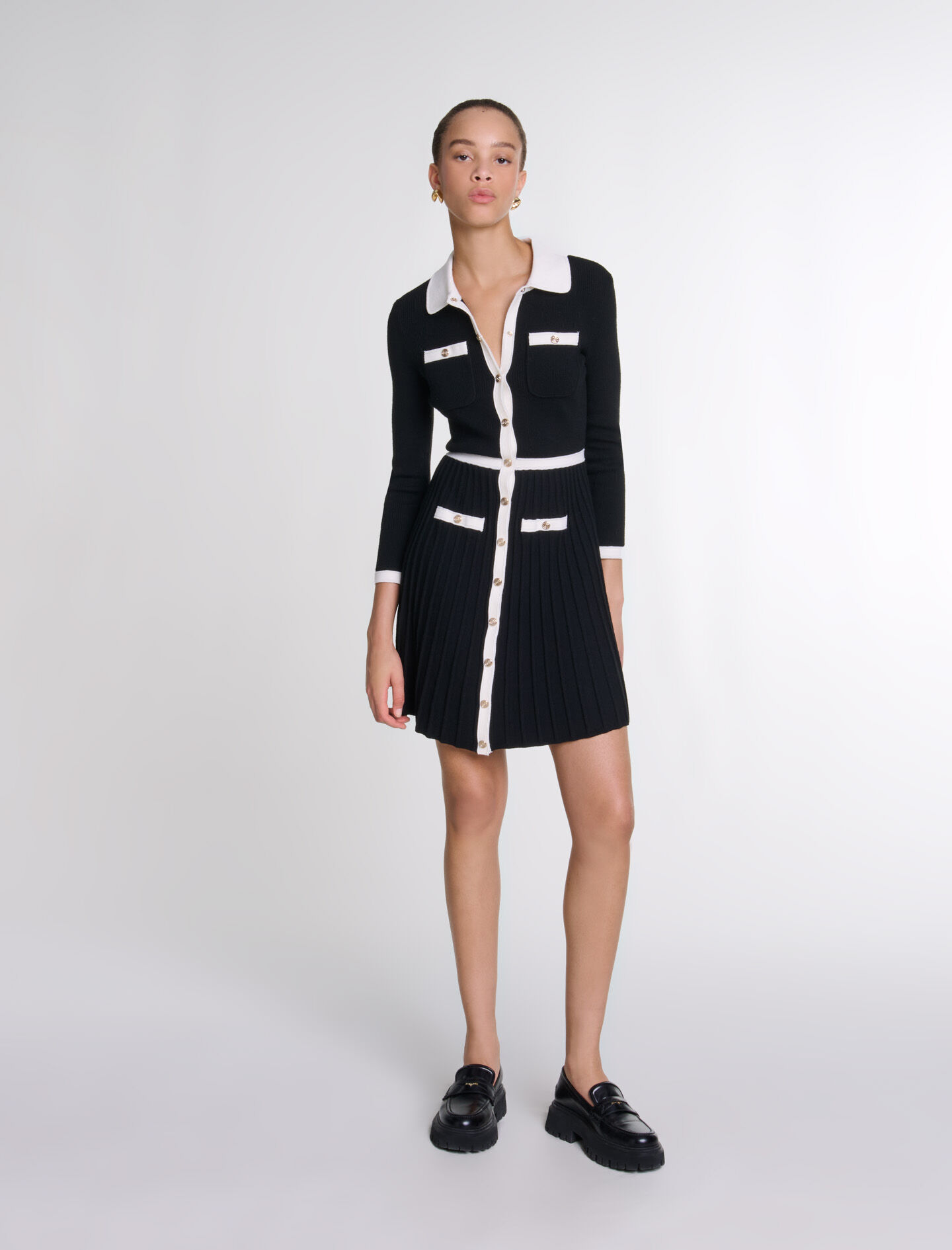 Maje black knit dress shop