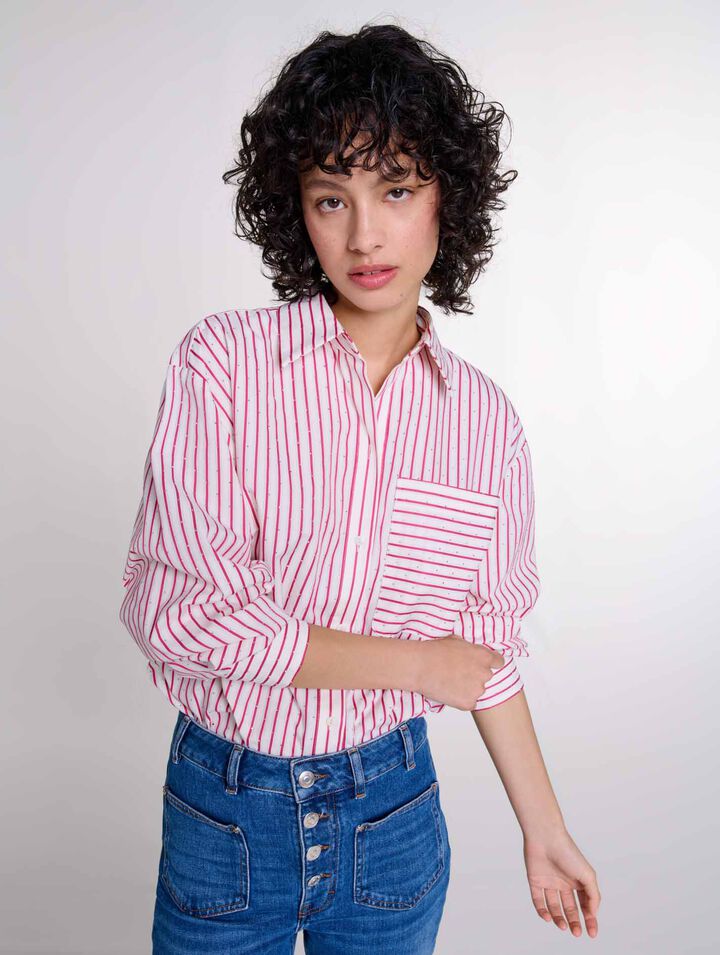 Striped rhinestone shirt
