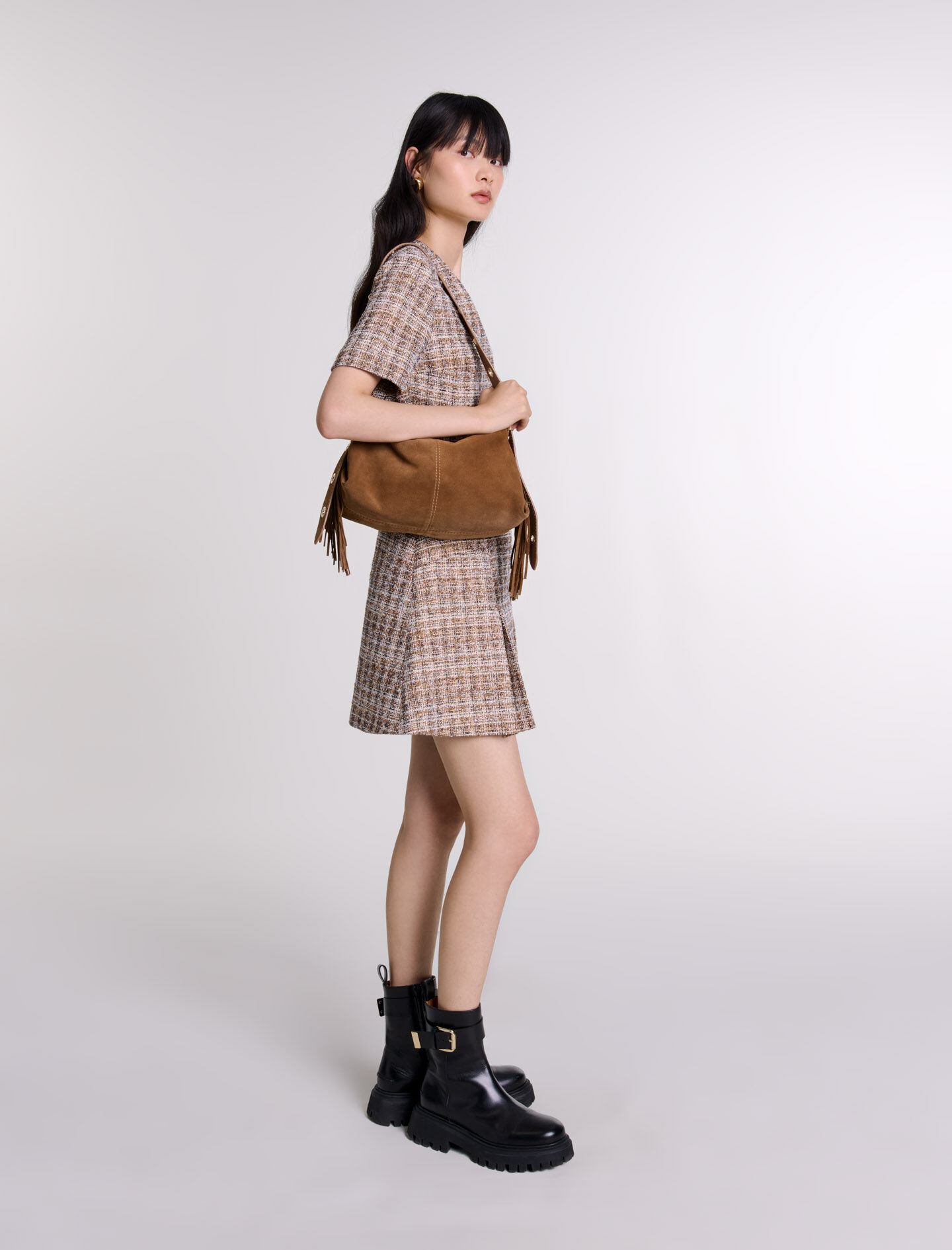 herlipto Gabriel Tweed Mini Dress