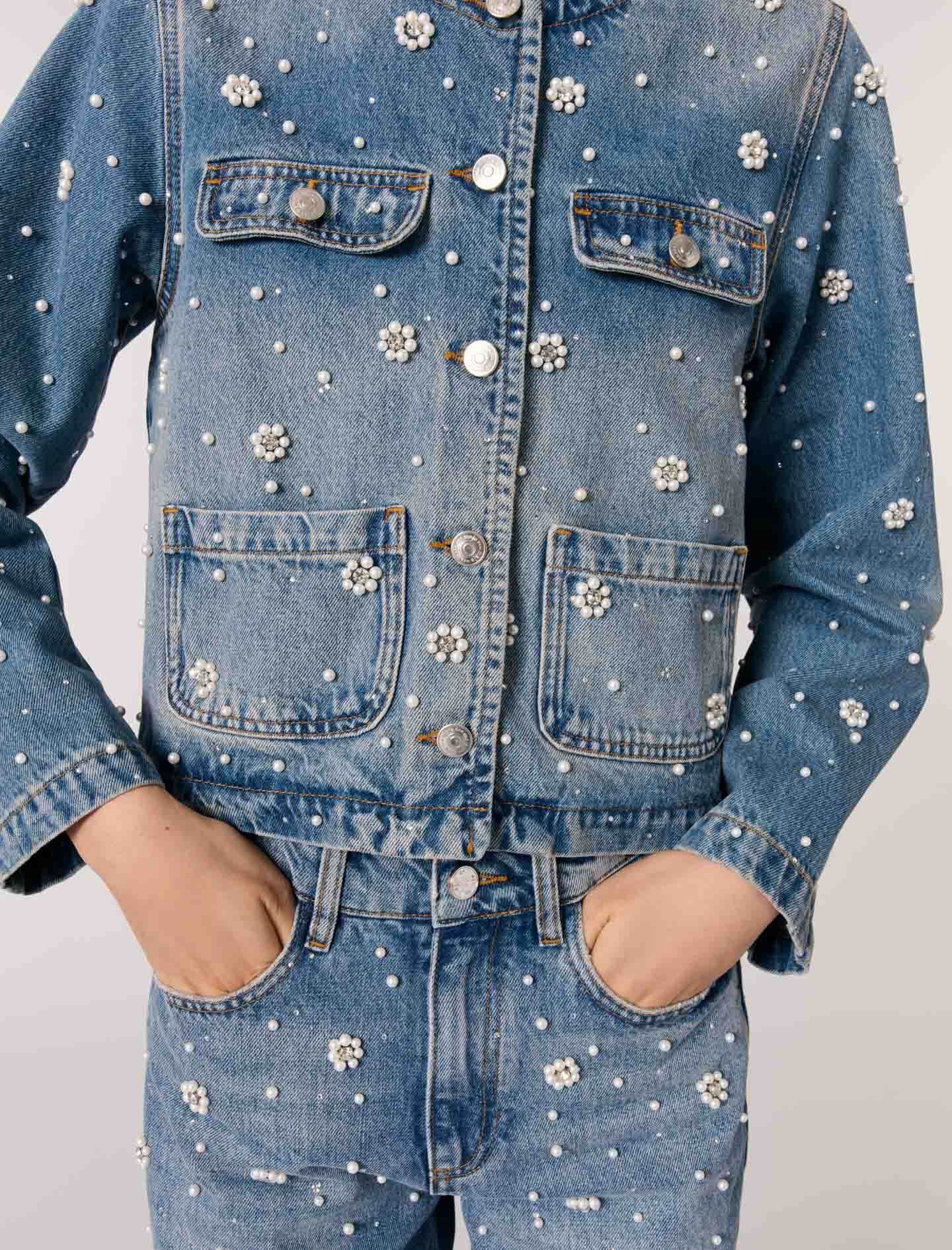 Embroidered denim jacket - Blazers | Maje