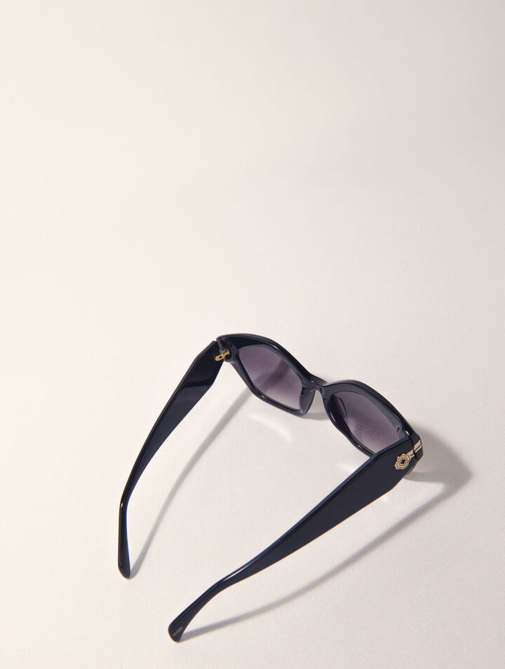 Black acetate cat-eye glasses
