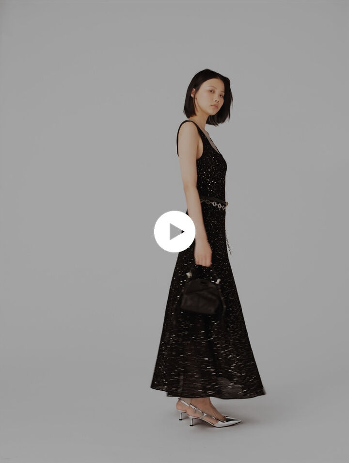 Rhinestone knit maxi dress