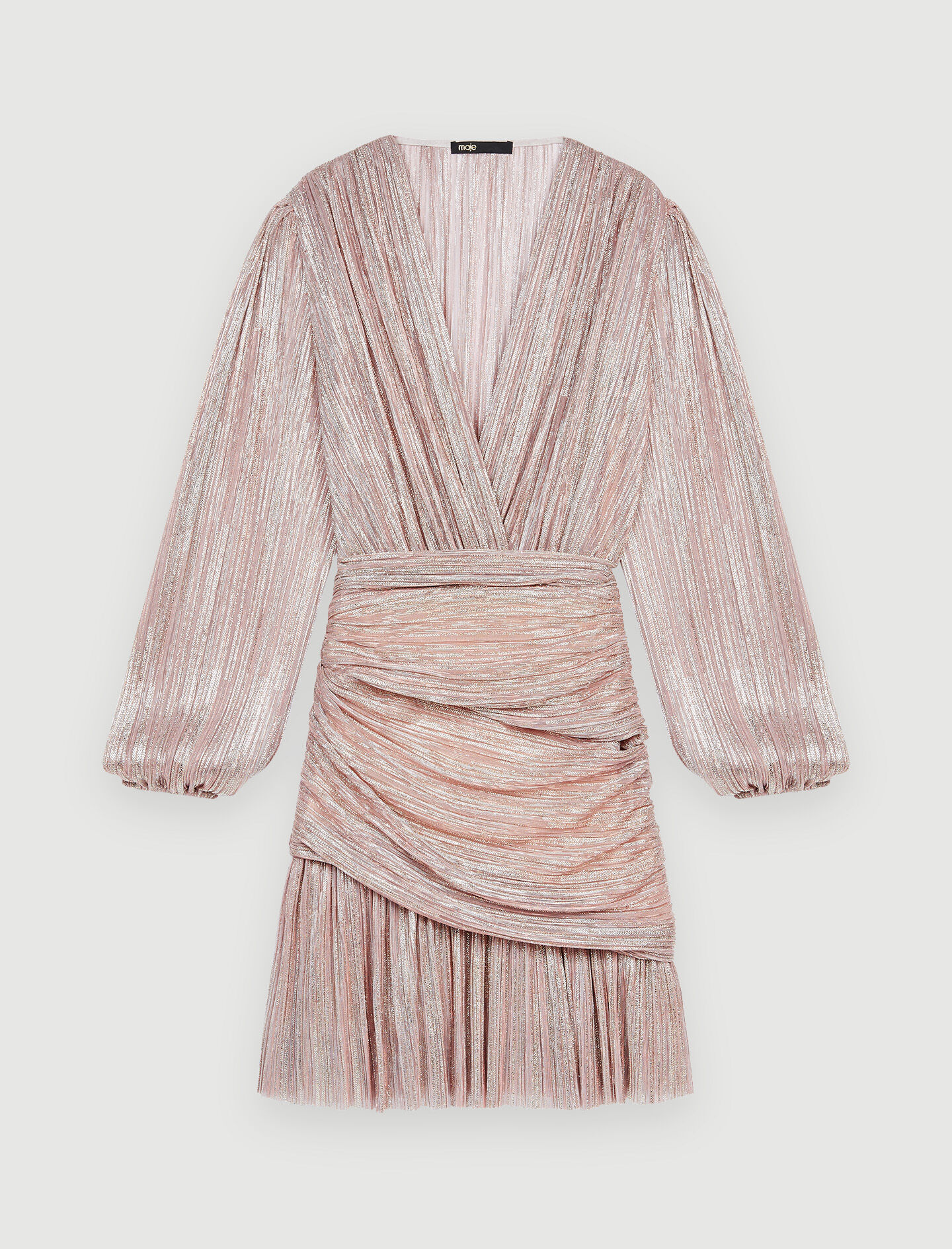 MAJE [マージ] Lurex Drape Mini Dress Draped lurex dress
