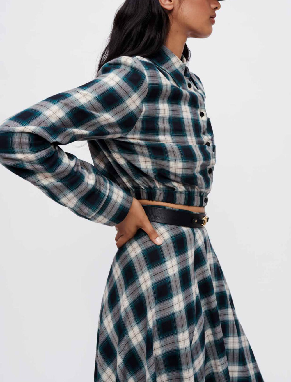 Cotton check cropped shirt - Tops & Shirts | Maje Cotton check cropped shirt - Tops & Shirts | Maje
