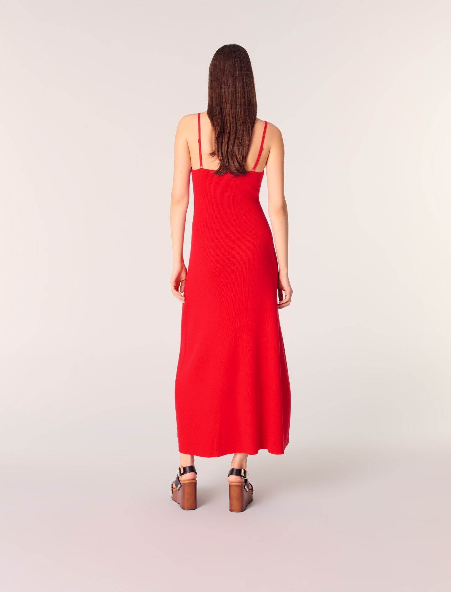 Rib knit maxi dress Red for Women | Maje