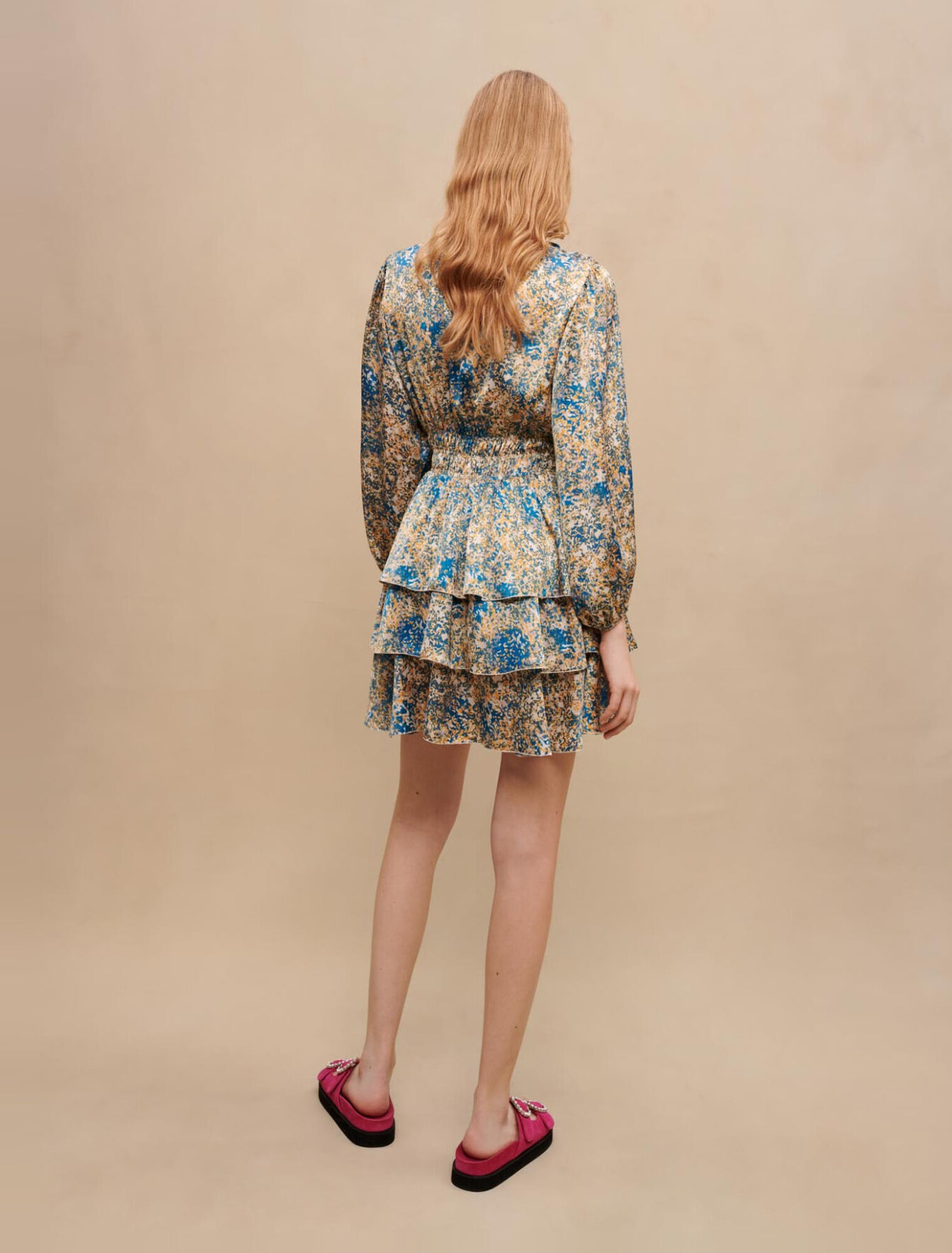 Abstract print short dress