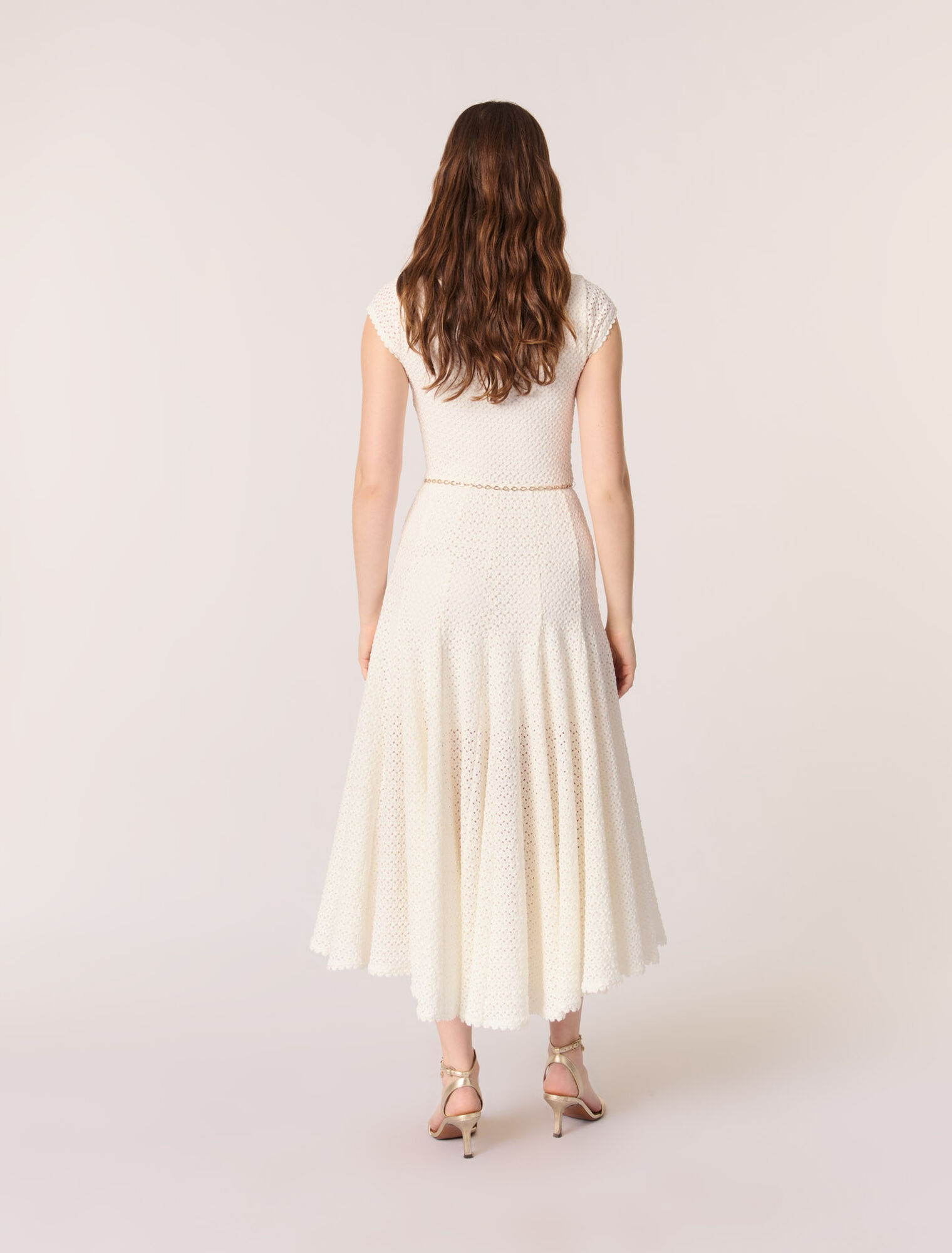 Crochet-knit maxi dress