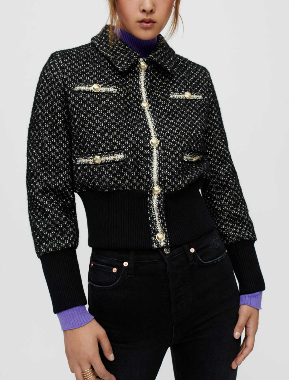 トップス SHE Tokyo Freda Feather Tweed Black Amy Winehouse Zip Detail Skirt(8 102：BLACK): | FRED PERRY