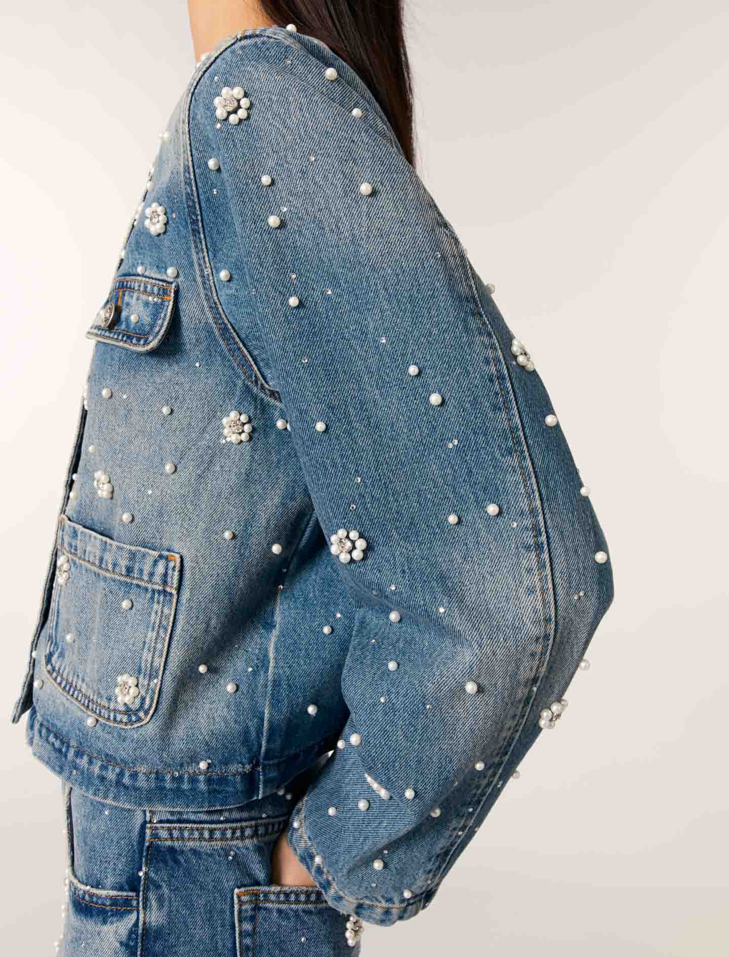 Embroidered denim jacket - Blazers | Maje
