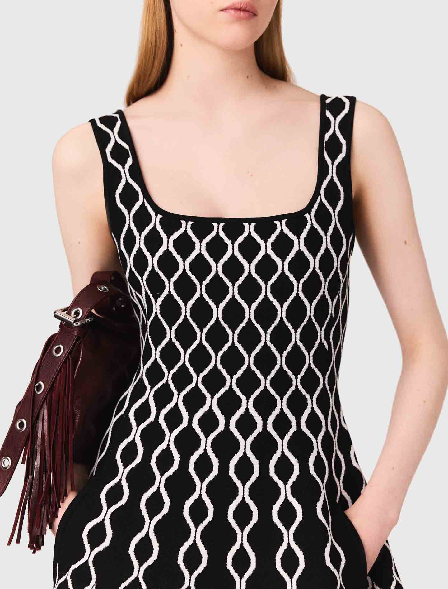 IMANE JACQUARD KNIT DRESS　AMERI　vintage Jacquard knit dress with zip | Gaudì