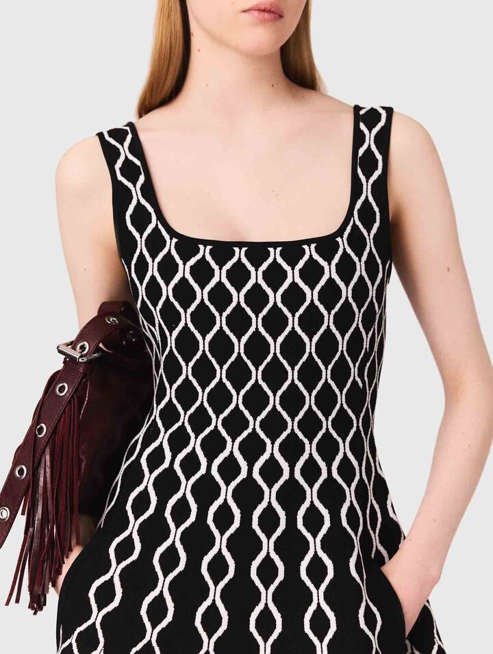 Jacquard knit midi dress