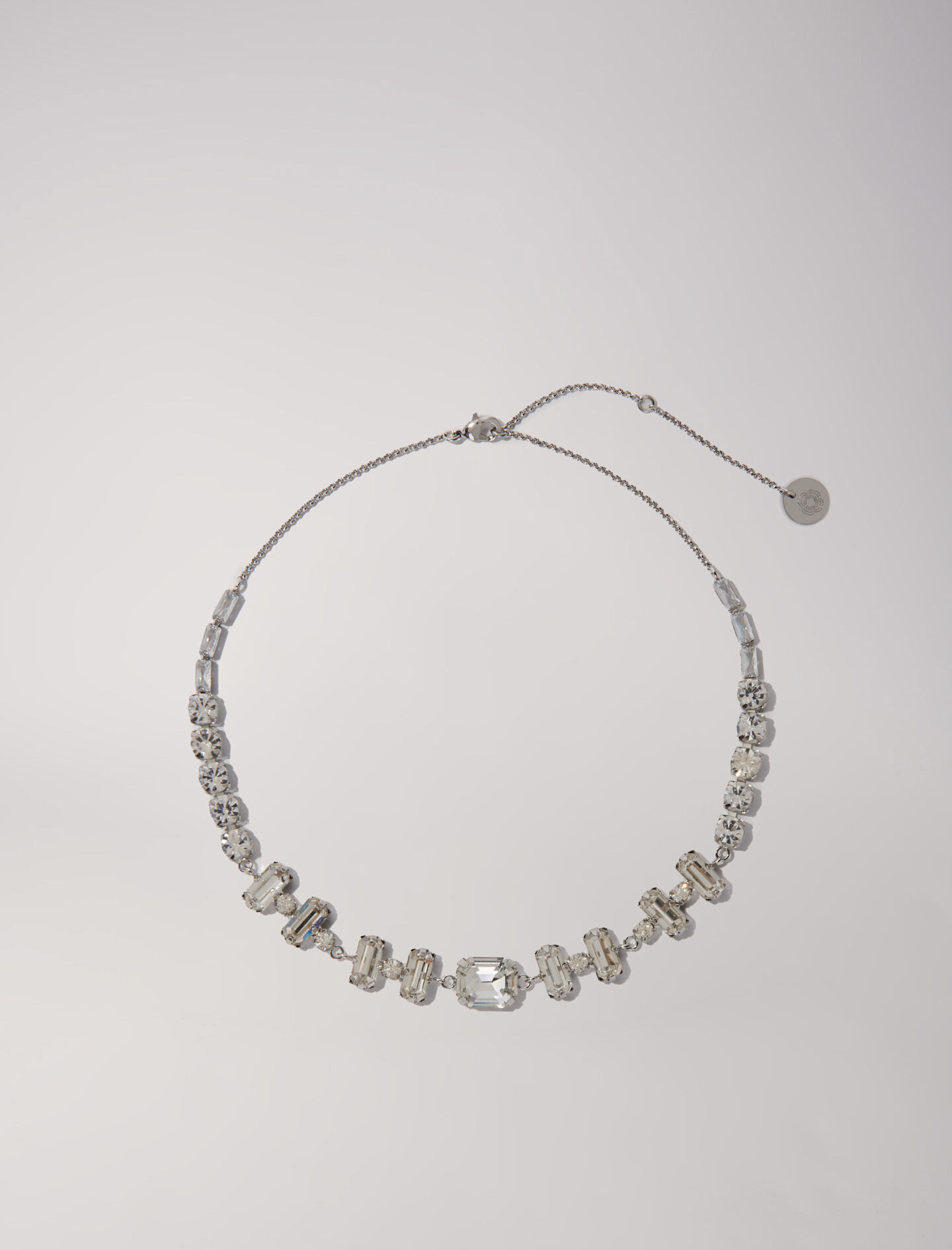 Silver rhinestone choker necklace Necklaces Maje