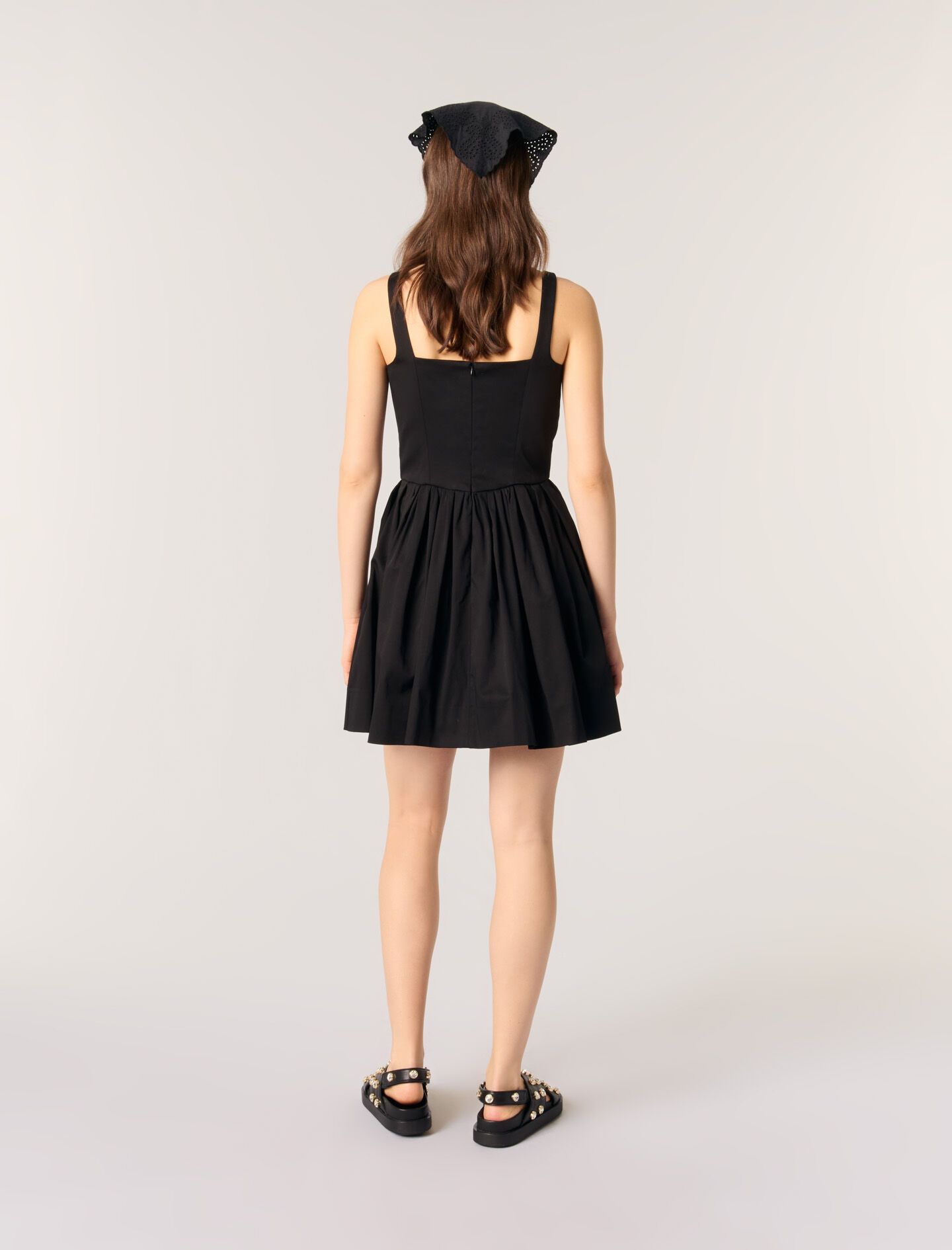 MAJE [マージ] Cotton Strap Mini Dress Mini embroidered strap dress Bicolor For Women | Maje