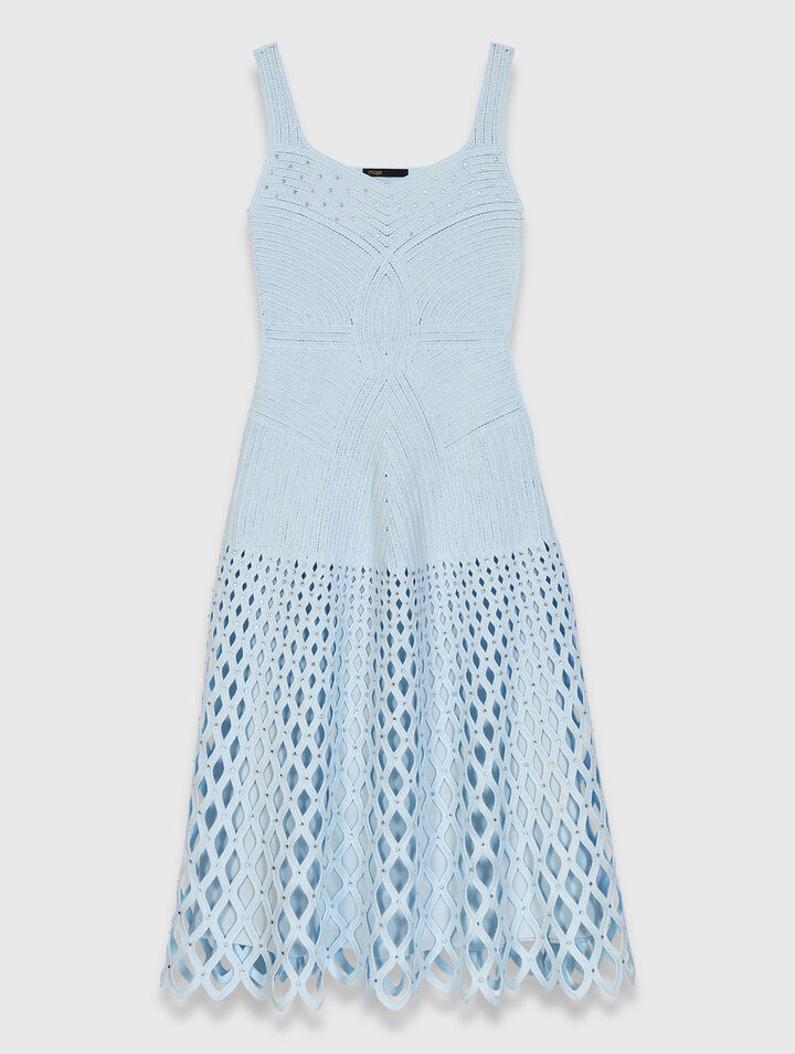 Crochet dress with removable lining