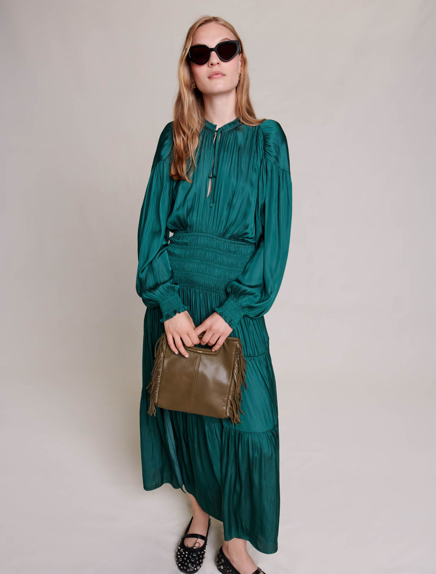 Satin-look maxi dress