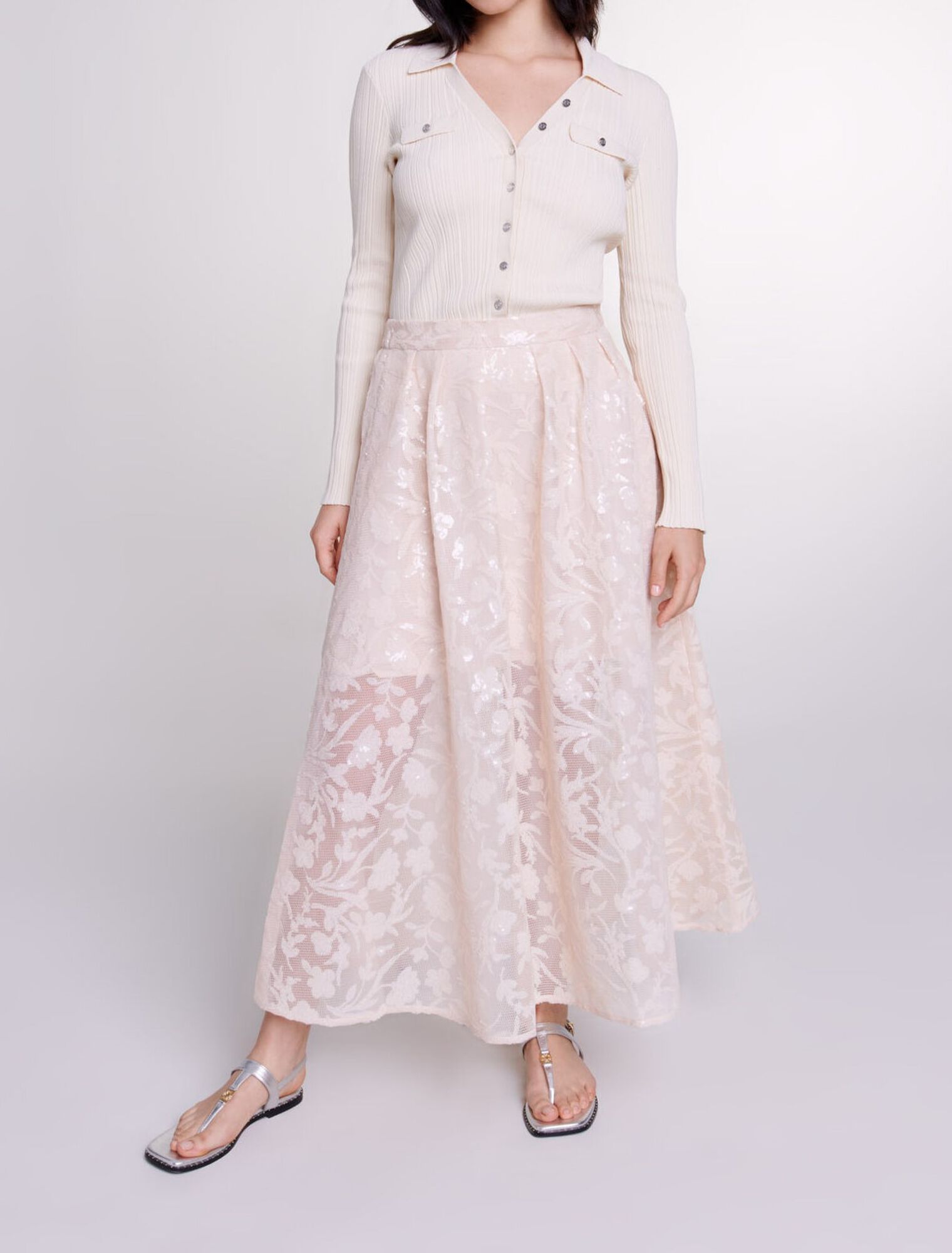 Sequin maxi skirt