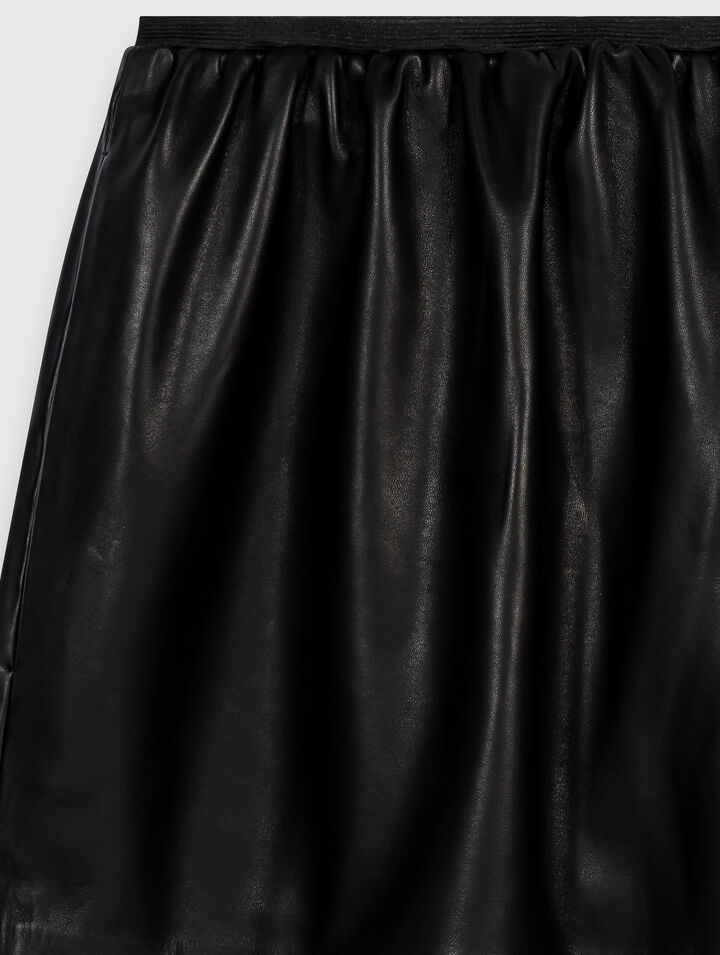 Short leather skirt