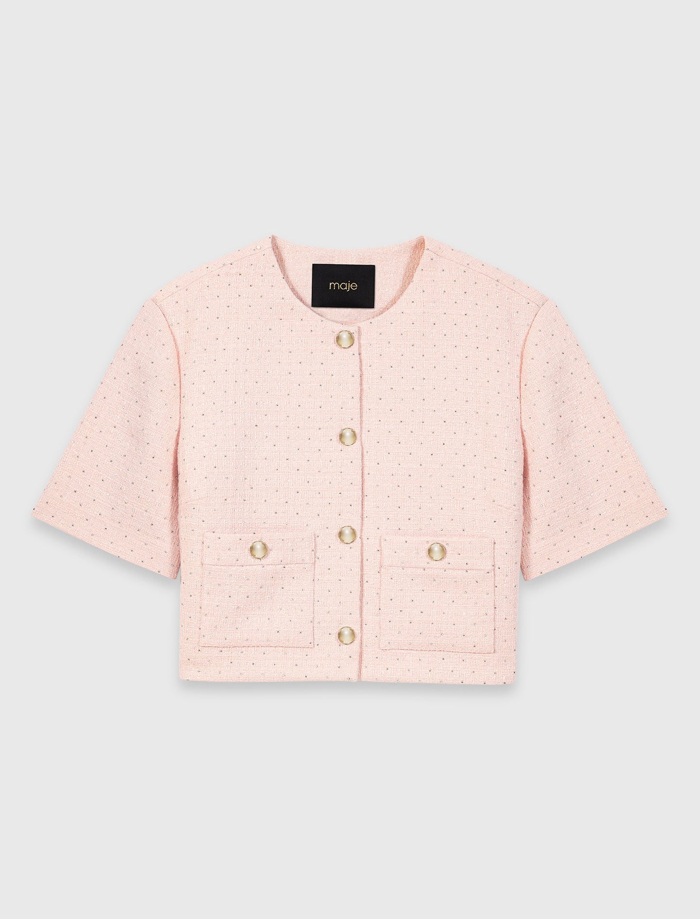 Short-sleeved tweed jacket 6