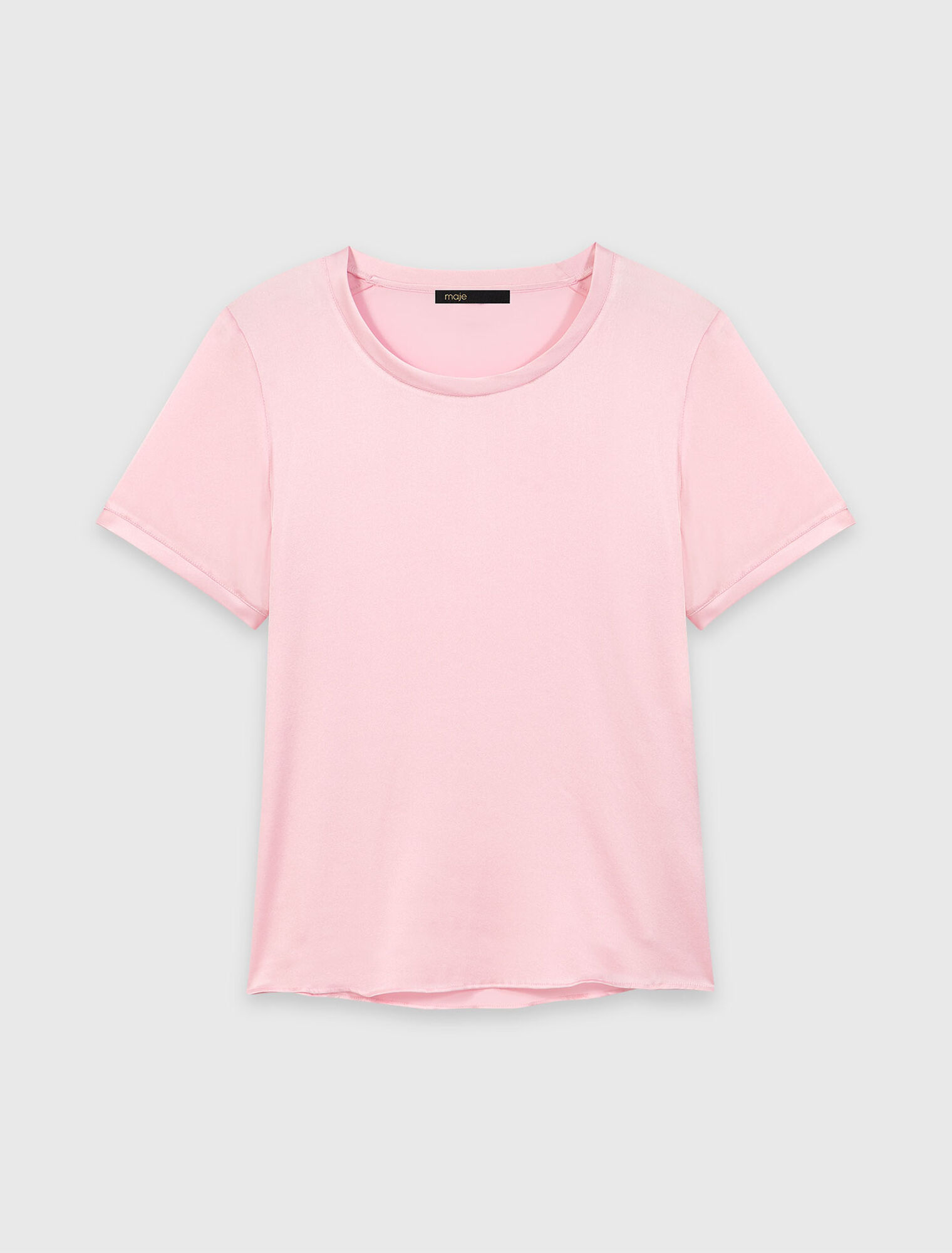 Short-sleeved silk top