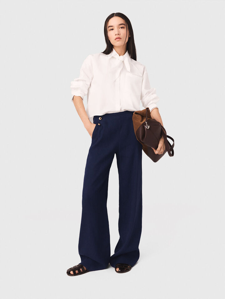 Linen-blend sailor trousers