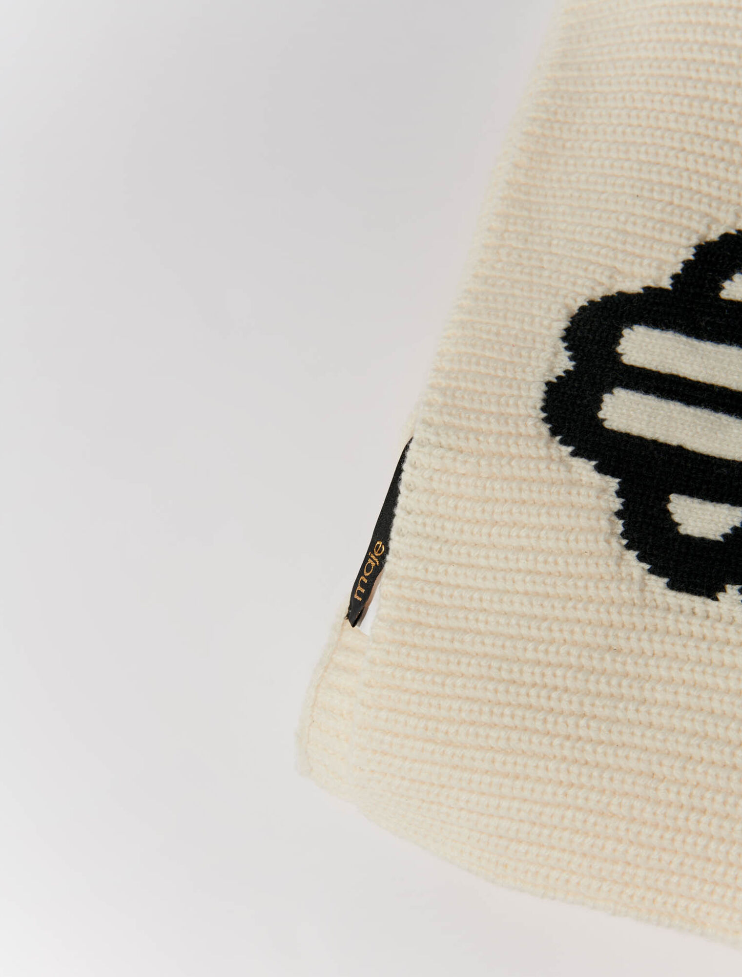 Rib-knit scarf in wool blend