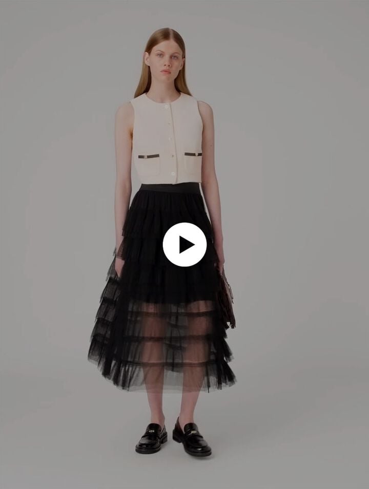 Tulle midi skirt