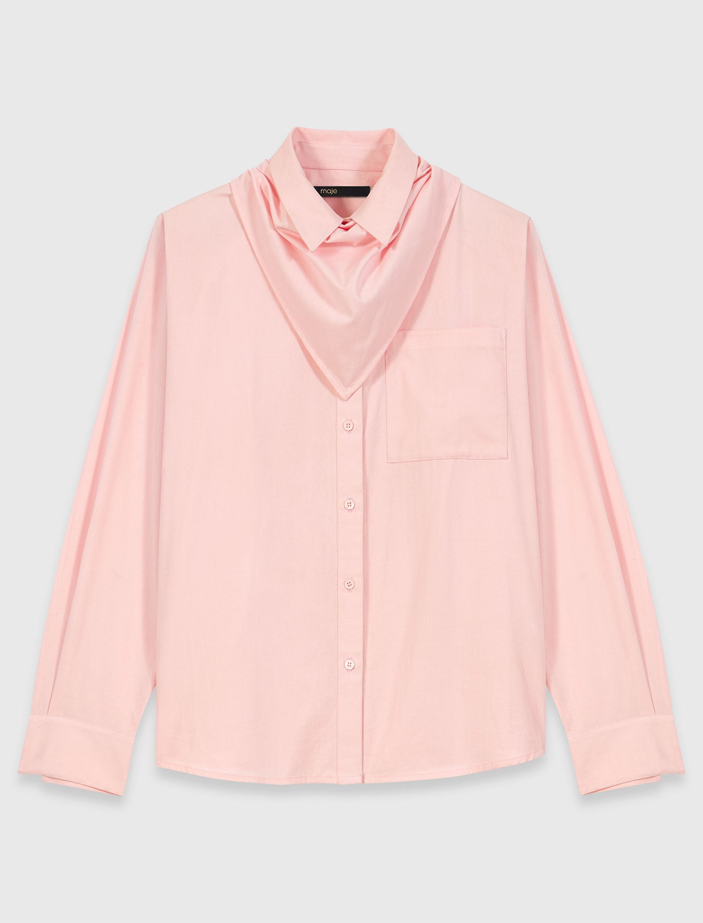 Shirt with removable scarf 7