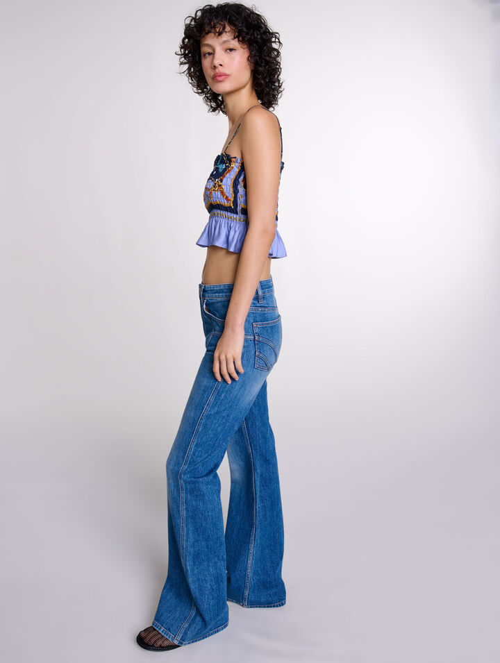 Embroidered flared jeans